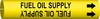 Brady Bradysnap-On B-915 Black on Yellow Plastic Snap-On Pipe Marker - 3/4 in Character Height - Printed Msg = FUEL OIL SUPPLY with Right Arrow - 4065-B - 754476-48228 - R. S. Hughes Company, Inc.
