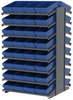 Akro-Mils 1800 lb Blue Gray Powder Coated Steel 16 ga Double Sided Fixed Rack - 36 3/4 in Overall Length - 64 Bins - Bins Included - APRD18188 BLUE -- APRD18188 BLUE - Image