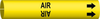 Brady Bradysnap-On B-915 Black on Yellow Plastic Snap-On Pipe Marker - 1/2 in Character Height - Printed Msg = AIR with Right Arrow - 4003-A - 754476-41601 - R. S. Hughes Company, Inc.