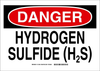 Brady B-120 Fiberglass Reinforced Polyester Rectangle White Chemical, Biohazard, Hazardous & Flammable Material Sign - 10 in Width x 7 in Height - TEXT: DANGER HYDROGEN SULFIDE (H2S) - 131845 - 754473-82604 - R. S. Hughes Company, Inc.