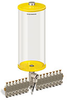 Yellow Color Key, Clear View Multiple Feed Electro Lubricator, 1 gal Acrylic Reservoir, 15 Feeds, 1/8