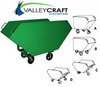 B) 3-WHEEL SINGLE-TAPERED END STYLE<br />2 fixed casters, 1 front swivel on flat end -- HF85057A8 - Image