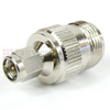 N Female (Jack) to SMA Male (Plug) Adapter, Nickel Plated Brass Body, High Temp, 1.3 VSWR - SM7917 - Fairview Microwave Inc.
