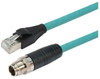 Category 6a M12 8 Position X code SF/UTP Industrial Cable, M12 M/RJ45, 5.0m -- TAA00010-5M