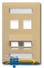 ICC Angled Bottom 4-Port Single Gang Faceplate with.. - IC107AS4 - TelephoneStuff.com