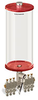 Red Color Key, Clear View Multiple Feed Electro Lubricator, 1 gal Acrylic Reservoir, 6 Feeds, 1/4” OD Tube Outlets, 120V/60Hz - B5162-128AB0612061RW - Oil-Rite Corp.