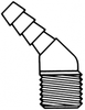 Hose Barb to Pipe Elbow 45° -- 4295-04-02 - Image