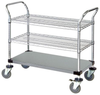 Utility Cart, 2 Wire/1 Solid Shelves, Ss; Height Quantum Storage - 42AC6728 - Newark, An Avnet Company