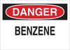 Brady B-120 Fiberglass Reinforced Polyester Rectangle White Chemical, Biohazard, Hazardous & Flammable Material Sign - 14 in Width x 10 in Height - TEXT: DANGER BENZENE - 75975 - 754476-75975 - R. S. Hughes Company, Inc.