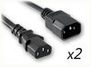 IEC-60320-C14 to IEC-60320-C13 x 2 HOME // Power Cords // IEC/Jumper Power Cords // Y Cords (2-Way Splitter) - 0202.024 - Quail Electronics
