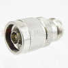 50 Ohm N Male (Plug) to 75 Ohm N Female (Jack) Adapter,Nickle Plated Brass Body -- SM4020 - Image