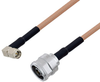 SMA Male Right Angle to N Male Cable 48 Inch Length Using RG400 Coax with HeatShrink, LF Solder - PE3W00201LF/HS-48 - Pasternack