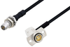 Slide-On BMA Plug Bulkhead to Slide-On BMA Jack Right Angle 2 Hole Flange Cable 24 Inch Length Using PE-SR405FLJ Coax - PE3C4853-24 - Pasternack