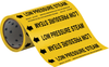 Brady B-946 Black on Yellow Vinyl Self-Adhesive Pipe Marker - 8 in Height - 30 in Length - Printed Msg = LOW PRESSURE STEAM with Left Arrow - 41520 - 754476-41520 - R. S. Hughes Company, Inc.