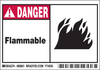 Brady B-302 Black / Red on White Rectangle Polyester Fire Hazard Label - 5 in Width - 3 1/2 in Height - Printed Text = FLAMMABLE - 86801 - 754476-86801 - R. S. Hughes Company, Inc.