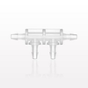 4-port Thru Flow Double Elbow Style Manifold, Barbed, Natural -- 61962 - Image