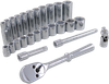 26 Pieces 12 Point Standard & Deep SAE Socket Set - 25126 - Gray Tools Canada Inc.