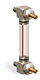 Nylon Liquid Level Gage with Shut-Off, 4” Centerline, Front Mount 1/2”-20 - B3642-30400BA1W - Oil-Rite Corp.