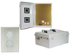 14x10x06 ABS Plastic Weatherproof Outdoor IP24 NEMA 3R Enclosure, 120 VAC Mount Plate, Vented Lid, Gray -- TEP141006-10V - Image