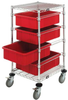 Cart W/ Grid Container, 4Bins, Red; No. Of Bins Quantum Storage - 44AC4330 - Newark, An Avnet Company