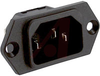 AC inlet, screw-on mount, quick connectterminal, 250 VAC, 10A, 10Megaohms /Min. - 70080620 - Allied Electronics, Inc.