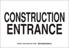 Brady B-401 Polystyrene Rectangle White Construction Site Sign - 14 in Width x 10 in Height - TEXT: CONSTRUCTION ENTRANCE - 126844 - 754473-75055 - R. S. Hughes Company, Inc.