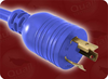 LOCKING NEMA L6-20P BLUE to IEC-60320-C19 BLUE HOME // Power Cords // High Voltage Power Cords // Locking Blade Power Cords - 5084.072BLU - Quail Electronics