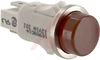 Indicator, Pnl-Mnt:Incandescent;Red;0.50 In;12V;Lens, High Hat;0.187 Terminals - 70130220 - Allied Electronics, Inc.