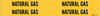 Brady B-946 Black on Yellow Vinyl Self-Adhesive Pipe Marker - 1 1/8 in Height - 3/4 in Character Height - 7 in Length - Printed Msg = NATURAL GAS - 7196-4 - 754476-79236 - R. S. Hughes Company, Inc.