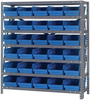 Open Shelving, 7Shelves, 30Bins, Blue; Shelving Unit Type Quantum Storage - 44AC8910 - Newark, An Avnet Company