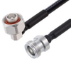 Low PIM RA 4.1/9.5 Mini DIN Male to 4.1/9.5 Mini DIN Female Cable 1/4 inch Superflexible Coax in 60 Inch - FMCA2235-60 - Fairview Microwave Inc.
