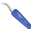 Excelta Three Star Ergonomic Utility Tweezers 7-SA-ET - Stainless Steel Curved Tapered Very Fine Point Tip - 0.01 in Tip Width - 5 in Length - 0.01 in Thick - EXCELTA 7-SA-ET - R. S. Hughes Company, Inc.