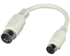 Keyboard Adapter, 5-Pin DIN Male to 6-Pin Mini DIN Female with 6