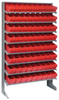 Sloped Rack, 8Shelves, 72Bins, Red; Shelving Unit Type Quantum Storage - 44AC6557 - Newark, An Avnet Company