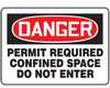 MCSP007VP - Sign, Danger-Permit Required Confined Space Do Not Enter, 7x10