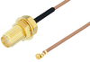SMA Female Bulkhead to UMCX 2.5 Plug Cable 12 Inch Length Using RG178 Coax, RoHS - PE3CA1003-12 - Pasternack