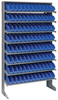Sloped Rack, 8Shelves, 64Bins, Blue; Shelving Unit Type Quantum Storage - 44AC6484 - Newark, An Avnet Company