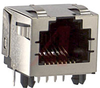 Telecom & Ethernet Connectors RA 8/8 INVERTED RJ45 all panel tabs - 70190520 - Allied Electronics, Inc.