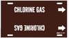 Brady B-915 White on Brown Plastic Strap-On Pipe Marker - 2 1/2 in Character Height - Printed Msg = CHLORINE GAS - 4311-G - 754473-67024 - R. S. Hughes Company, Inc.