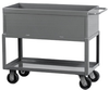 Akro-Mils 2200 lb Gray Powder Coated Steel 13 ga Tray Service Cart - Tubular Handle - 32 1/2 in Height - 8 in 2 Swivel, 2 Rigid Casters - Lid Not Included - R2T8MR2448 - R2T8MR2448 - R. S. Hughes Company, Inc.
