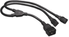 C20 to C13 Splitter, Heavy Duty, IEC 320 C20 to 2x IEC 320 C13 - 15A, 100-250V, 14 AWG, 2 ft., Black -- P032-002-2C13