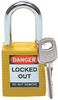 Brady Yellow Nylon Steel 6-pin Keyed & Safety Padlock 99570 - 1 1/2 in Width - 1 3/4 in Height - 1/4 in Shackle Diameter - 1 Key(s) Included - 754476-99570 - 754476-99570 - R. S. Hughes Company, Inc.