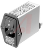 SINGLE PHASE IEC-INLET PEM, 2.5 A FILTER, FAST ON 1 FUSE - 70028072 - Allied Electronics, Inc.