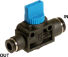 3/2-way Manual Shut-off Valve with Quick Fittings on Both Sides - Image