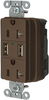 Mains Receptacle, Dual Usb, 20A, 125V, Brown; Product Range Hubbell Wiring Devices - 82X5482 - Newark, An Avnet Company