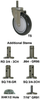 Stainless Steel Stem Caster - PolyU-PolyO Wheel - Model K3 - SS-K3BK3X - Caster City, Inc.