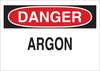 Brady B-555 Aluminum Rectangle White Chemical, Biohazard, Hazardous & Flammable Material Sign - 10 in Width x 7 in Height - TEXT: DANGER ARGON - 40867 - 754476-40867 - R. S. Hughes Company, Inc.