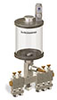 Levelux Clear View Multiple Feed Manual Lubricator, 1 pt Acrylic Reservoir, 5 Feeds, 1/8” Female NPT Outlets - B5178-016AB052W - Oil-Rite Corp.