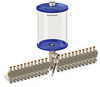 Blue Color Key, Clear View Multiple Feed Electro Lubricator, 1/2 gal Pyrex Reservoir, 22 Feeds, 1/8