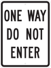 Brady B-959 Aluminum Rectangle White Stop Signs, Traffic Control Signs & Banners Sign - 18 in Width x 24 in Height - TEXT: ONE WAY DO NOT ENTER - 94199 - 754476-94199 - R. S. Hughes Company, Inc.